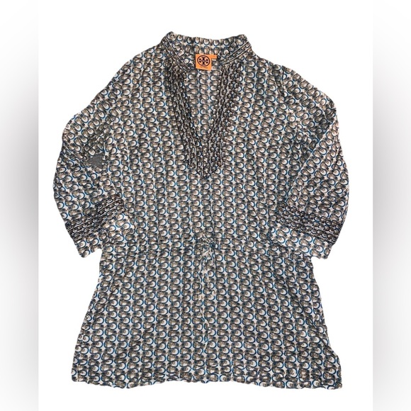 Tory Burch Drop Waist Elephant Tunic Top Womens Size 8 - Picture 1 of 3